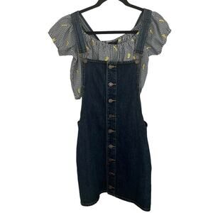 Dress overalls with Checker banana crop top size medium